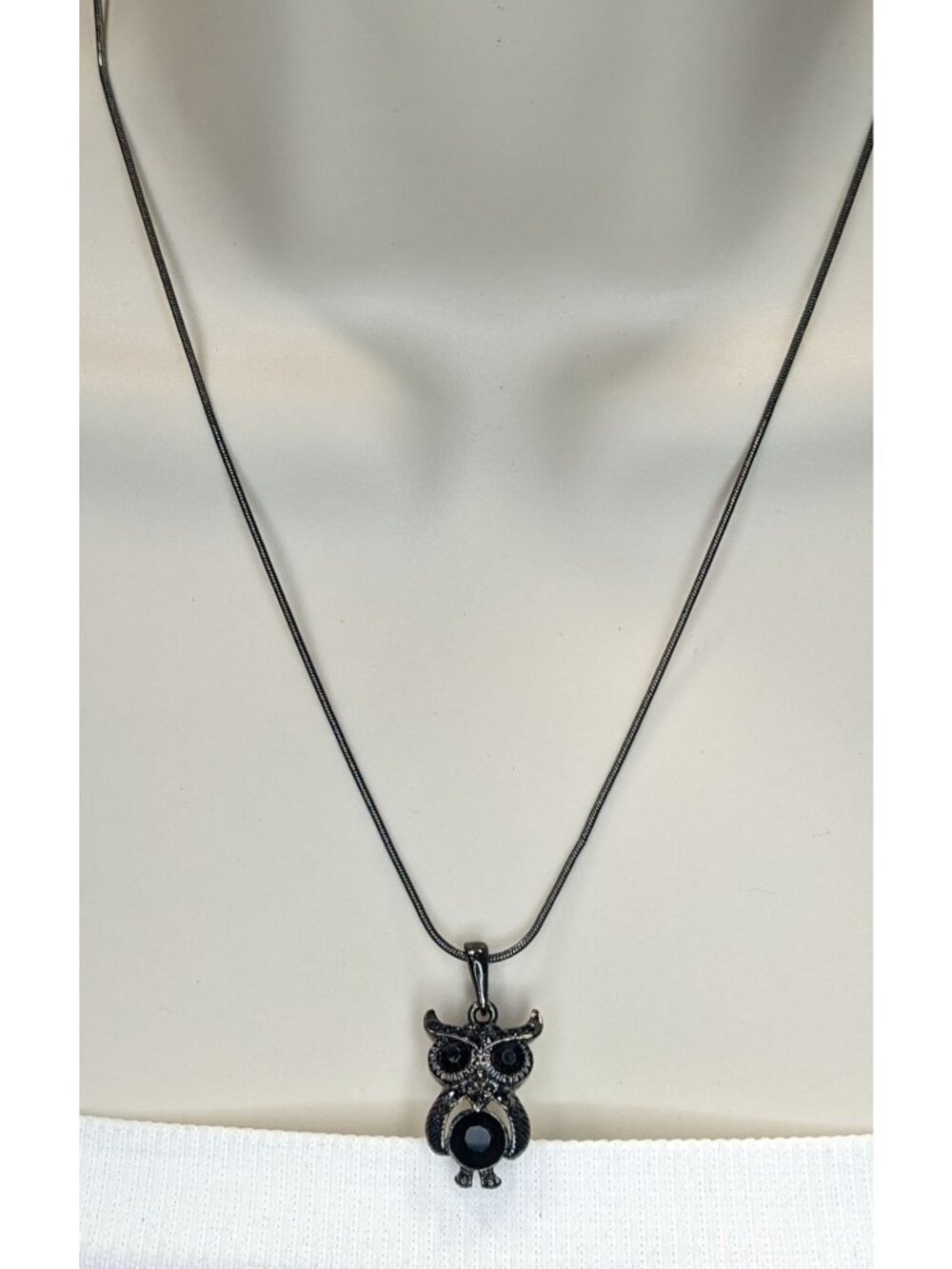 Witchy Whimsigoth Black Owl Pendant Necklace